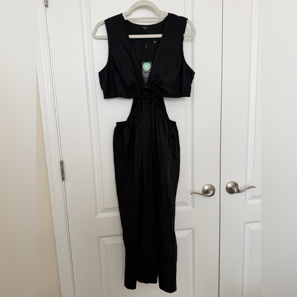 NWT Rails Rizo Black Midi Cut-Out Dress size Large - Picture 3 of 5